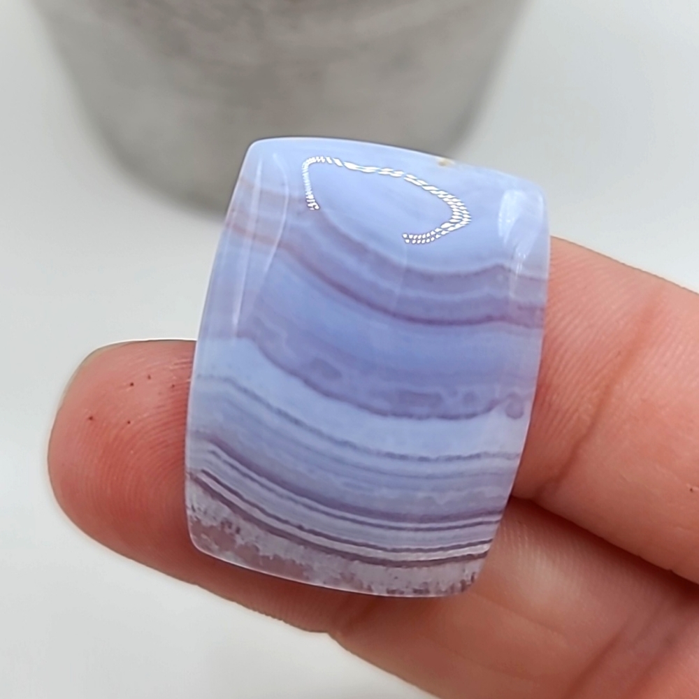 South African Blue Lace Agate Rectangular Cabochon B